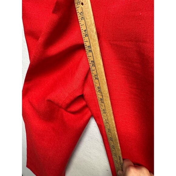 Vintage Red Pleated High-Waist Trousers Womens Size 12 By Hunt Valley - Picture 8 of 11